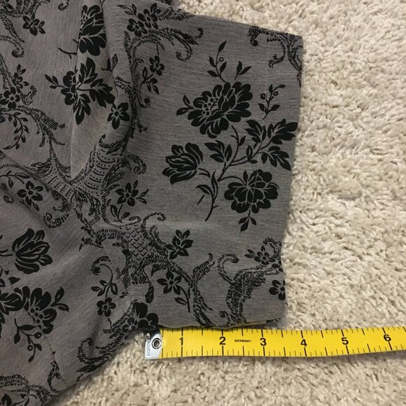 Vintage Penningtons Wallpaper Damask Print Short Sleeve Button Down Top - Picture 16 of 16